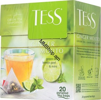 Թեյ կանաչ կիտրոնի կեղևով և անանուխով Tess 20 փաթեթ