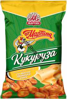 Եգիպտացորենի Բոված հատիկներ պանրի համով 60գ  «ОТ Мартин»