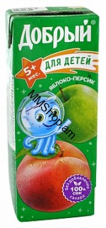 Հյութ Դոբրի ձողիկով խնձոր տանձ 0.2լ #