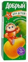 Հյութ Դոբրի ձողիկով խնձոր տանձ 0.2լ #