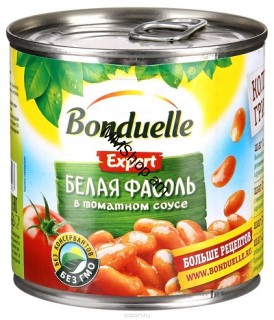 Սպիտակ լոբի տոմատի մեջ ԲՈՆԴՈՒԵԼ թ/տ 400գ #