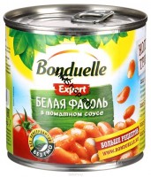 Սպիտակ լոբի տոմատի մեջ ԲՈՆԴՈՒԵԼ թ/տ 400գ #