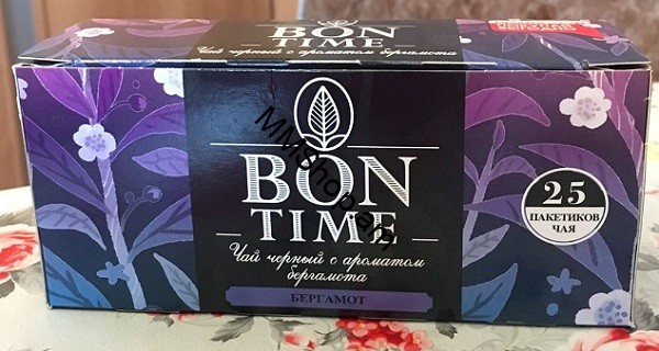 Թեյ սև BON Time բերգամոտի համով 25 հատ