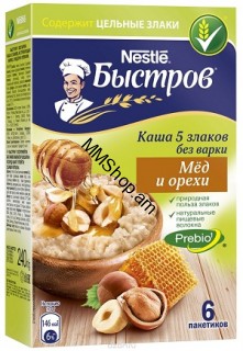 Վարսակի շիլա մեղրով ընկույզով 6հ 240գ «Nestie» #