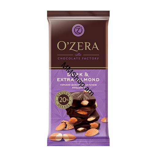 Շոկոլադե սալիկ OZERA  DARK &EXTRA ALMOND գ