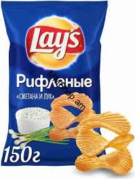 Չիպս  ձևավոր ԼԵՅՍ թթվասերի և սոխի 150գ 
