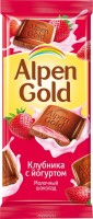Շոկոլադե սալիկ Ալպեն Գոլդ յոգուրտ-մորի 90գ #
