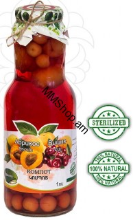 Բալի, ծիրանի կոմպոտ  1լ «Սյունիք»