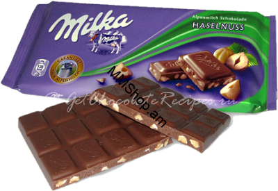 Շոկոլադե սալիկ  «Milka» պնդուկով 90գ