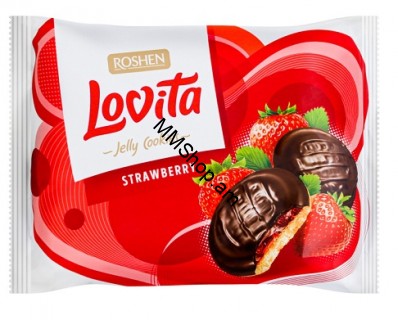 Թխվածքաբլիթ ելակի համով դոնդողով «LOVITA» 420գ